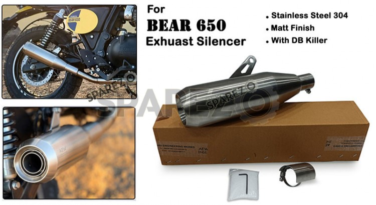 Fit For Royal Enfield Bear 650 AEW SS Exhaust Silencer Matt Finish - SPAREZO